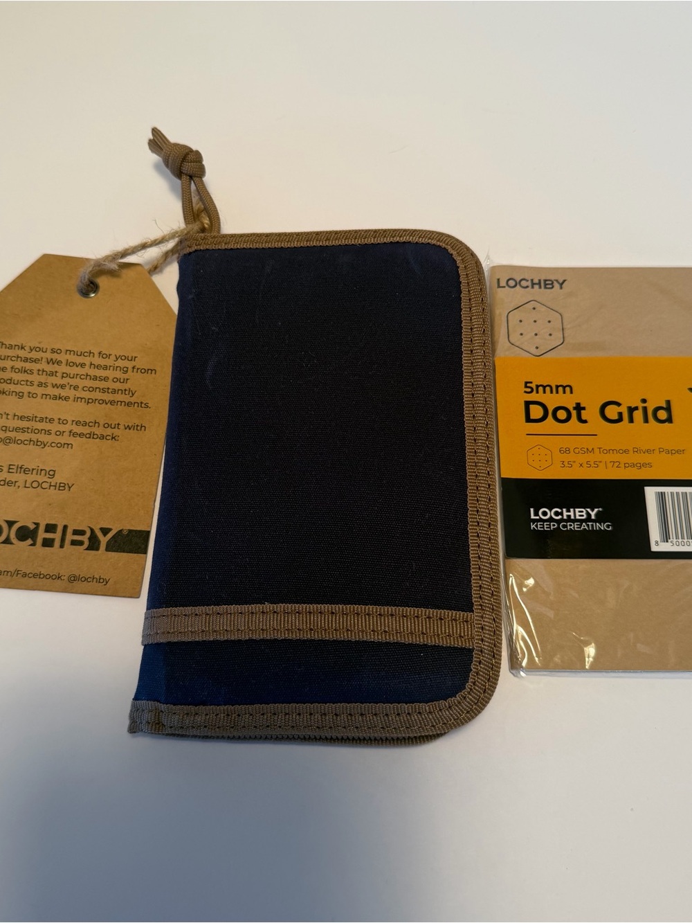 NWT Lochby Mini Field/Pocket Journal in Navy Blue Zipper Cover - Picture 7 of 9